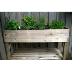 Verhoogde Moestuinbak - 120 × 60 × 86,5 Cm -Tuin Series Winkel kweektafel hout naturel 1535801203 1 600