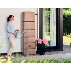 Regenton Muurmodel Slim 650 Liter + Kraan - Taupe -Tuin Series Winkel regenton muurmodel slim 650l taupe kr 1603726255 600