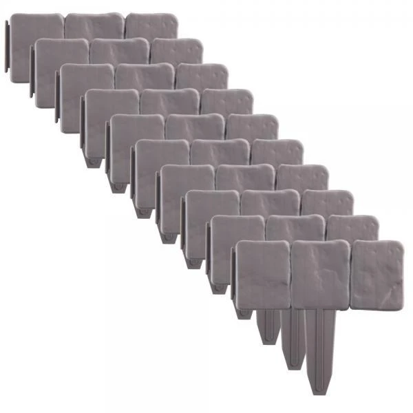 Tuinafboording Kunststof Steenlook Grijs - 240 Cm 5 Tuinafboording Kunststof Steenlook Grijs - 240 Cm - Afbeelding 3