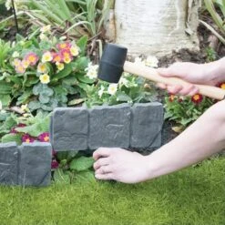 Tuinafboording Kunststof Steenlook Grijs - 240 Cm 9 Tuinafboording Kunststof Steenlook Grijs - 240 Cm -Tuin Series Winkel tuinafboording steengrijs 240 cm 1484057391 3 600